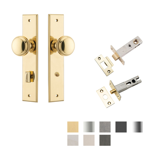 Iver Paddington Door Knob on Chamfered Backplate Privacy Kit - Available in Various Finishes