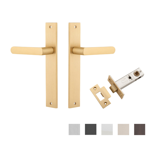 Iver Osaka Door Lever Handle on Rectangular Backplate Passage Kit - Available in Various Finishes