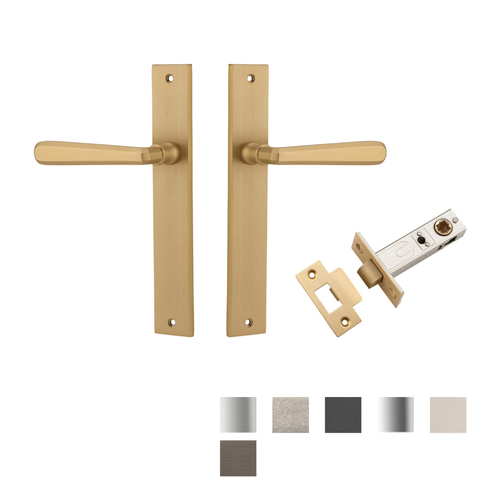 Iver Copenhagen Door Lever Handle on Rectangular Backplate Passage Kit - Available in Various Finishes