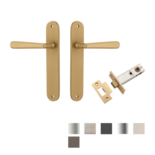 Iver Copenhagen Door Lever Handle on Oval Backplate Passage Kit - Available in Various Finishes