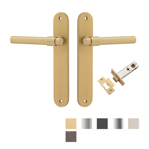 Iver Helsinki Door Lever Handle on Oval Backplate Passage Kit - Available in Various Finishes