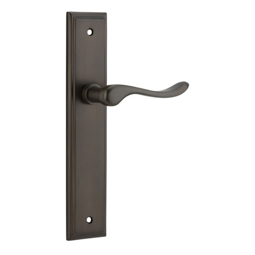 Restocking Soon: ETA Early December - Iver Stirling Lever Handle on Stepped Backplate Passage Signature Brass 10926