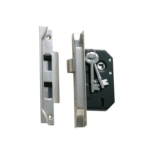 Tradco 1158SC 3 Lever Rebated Lock Satin Chrome 44mm