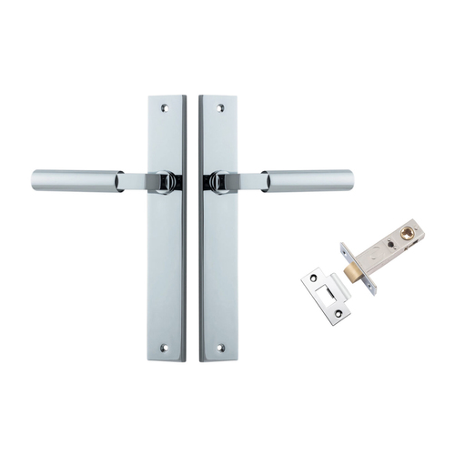 Iver Berlin Door Lever Handle on Rectangular Backplate Passage Kit Polished Chrome 11750KPASS60