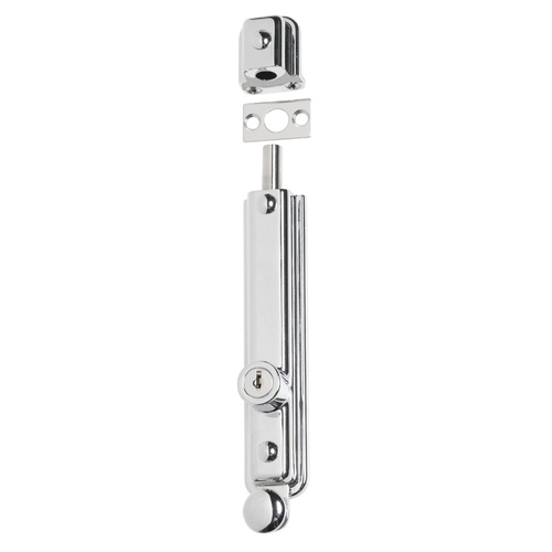 Restocking Soon: ETA Mid November - Tradco 1337CP Surface Mounted Bolt Key Operated Polished Chrome 150x32mm