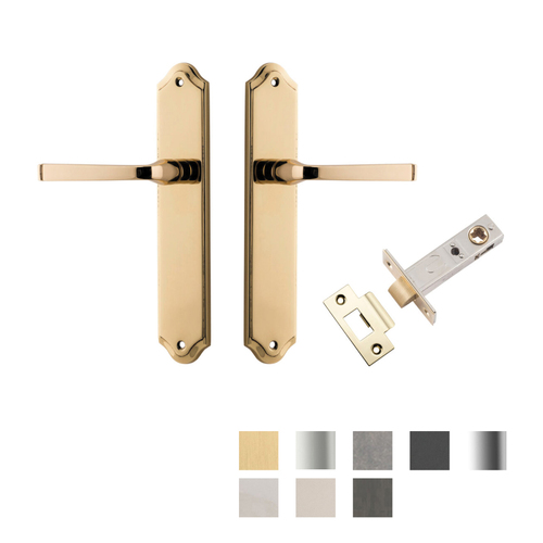 Iver Annecy Door Lever on Shouldered Backplate Passage Kit - Available in Various Finishes