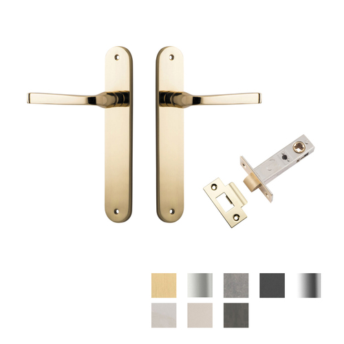 Iver Annecy Door Lever on Oval Backplate Passage Kit - Available in Various Finishes