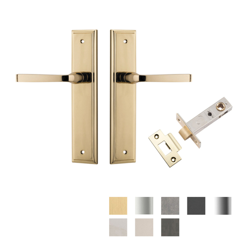 Iver Annecy Door Lever on Stepped Backplate Passage Kit - Available in Various Finishes