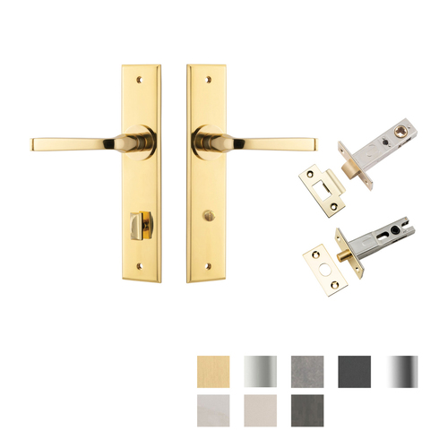 Iver Annecy Door Lever on Chamfered Backplate Privacy Kit - Available in Various Finishes