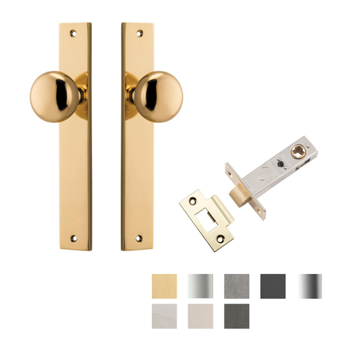 Iver Cambridge Door Knob on Rectangular Backplate Passage Kit - Available in Various Finishes