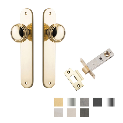 Iver Paddington Door Knob on Oval Backplate Passage Kit - Available in Various Finishes