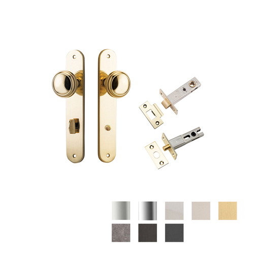 Iver Paddington Door Knob on Oval Backplate Privacy Kit with Turn - Available in Various Finishes