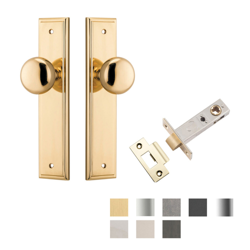 Iver Cambridge Door Knob on Stepped Backplate Passage Kit - Available in Various Finishes