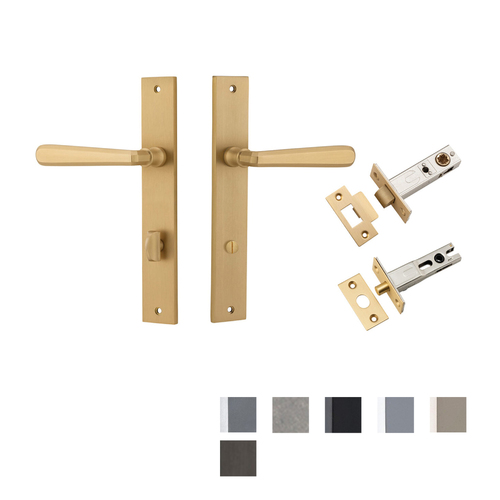 Iver Copenhagen Door Lever on Rectangular Backplate Privacy Kit with Turn