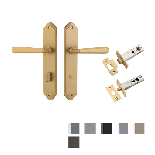 Iver Copenhagen Door Lever on Shouldered Backplate Privacy Kit with Turn