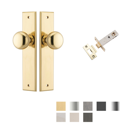 Iver Cambridge Door Knob on Chamfered Backplate Passage Kit - Available in Various Finishes