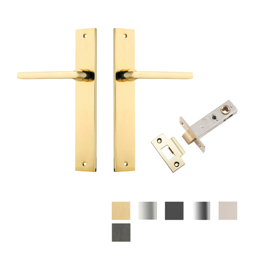 Iver Baltimore Door Lever on Rectangular Backplate Passage Kit - Available in Various Finishes