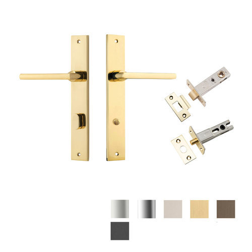 Iver Baltimore Door Lever on Rectangular Backplate Privacy Kit with Turn