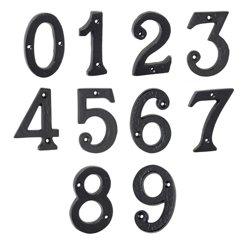 Tradco Door House Number Matt Black 75mm - Available in Various Numbers