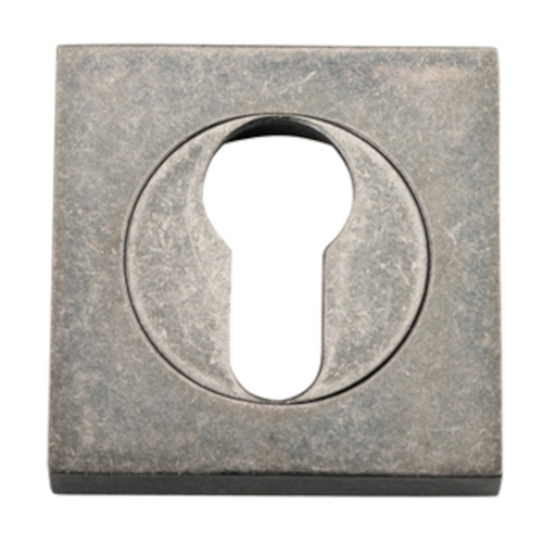 Iver Euro Escutcheon Square Concealed Fix Pair 52mm Distressed Nickel 20027