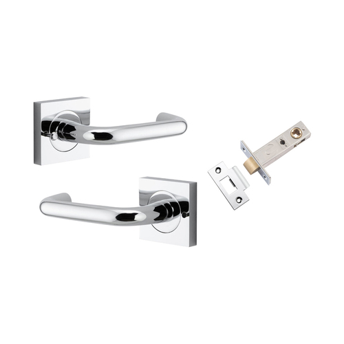 Iver Oslo Door Lever on Square Rose Inbuilt Privacy Kit Polished Chrome 20364KIBPRIV60