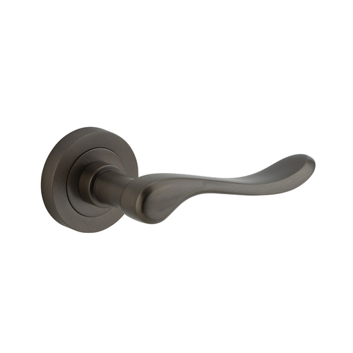 Iver Stirling Door Lever Handle on Round Rose Signature Brass 20791