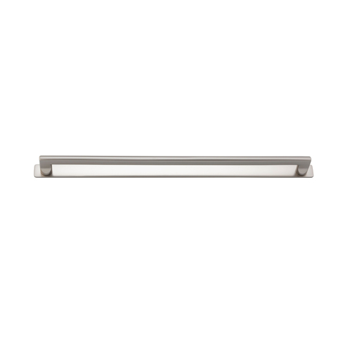 Iver Baltimore Cabinet Pull Handle with Backplate CTC 450mm Satin Nickel 20929B