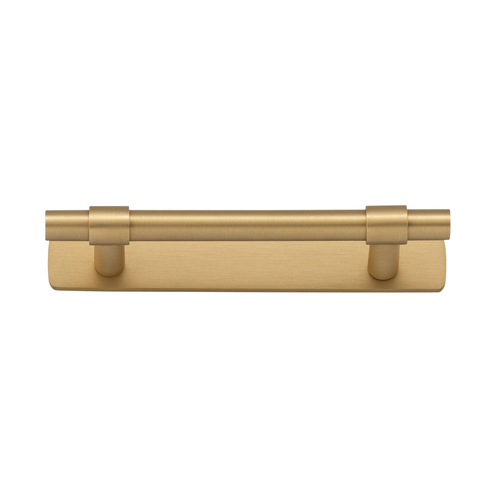 Iver Helsinki Cabinet Pull Handle with Backplate CTC 96mm Brushed Brass 20996B