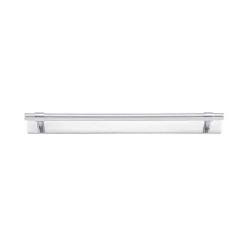 Iver Helsinki Cabinet Pull Handle with Backplate CTC 256mm Brushed Chrome 21025B