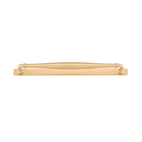 Iver Sarlat Cabinet Pull Handle with Backplate CTC 320mm Brushed Brass 21096B