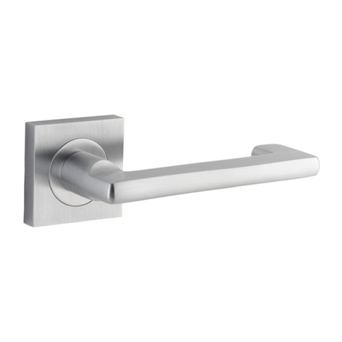 Iver Baltimore Return Door Lever Handle on Square Rose Brushed Chrome 21175