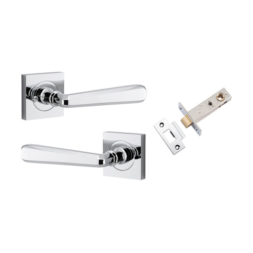 Iver Compenhagen Door Lever on Square Rose Inbuilt Privacy Polished Chrome 21194KIBPRIV60