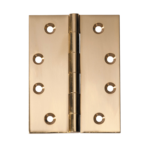 Tradco Fixed Pin Hinge 100x75mm Unlacquered Polished Brass 21372