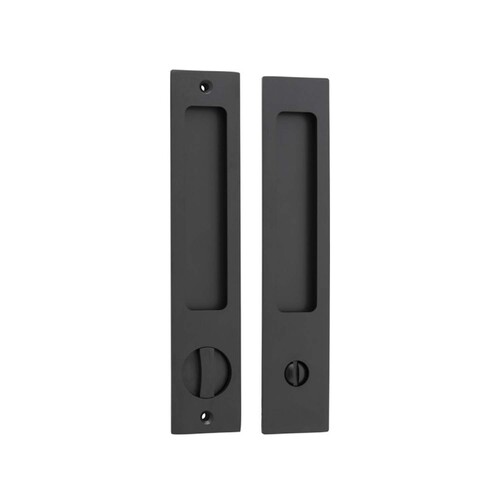 Iver Rectangular Flush Pull Privacy Set Matt Black 21413P *Pair*