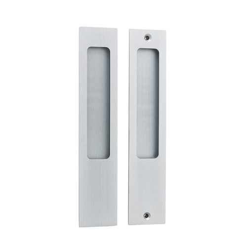 Iver Rectangular Flush Pull Passage Set Brushed Chrome 21415 *Pair*