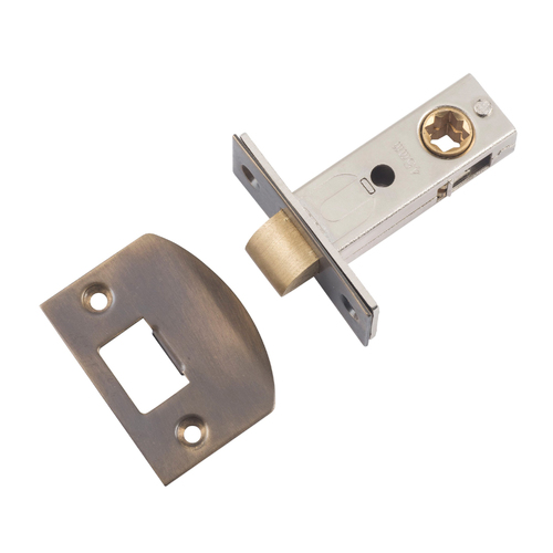 Tradco Hard Sprung Split Cam Tube Latch with Strike 45mm Antique Brass 21513