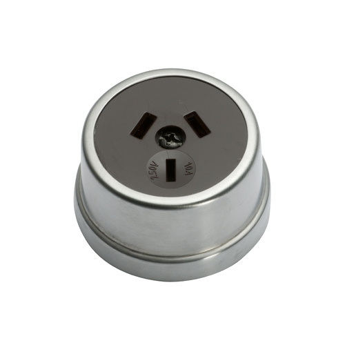 Tradco 5524SC Traditional Socket Satin Chrome Brown 