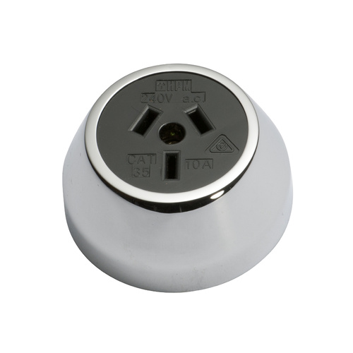 Tradco 5776CP Federation Socket Polished Chrome Black  