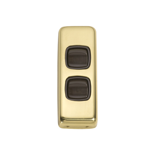 Tradco 5801PB Switch Rocker 2 Gang Polished Brass BR 30x82mm