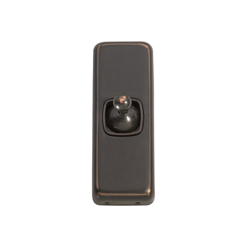 Tradco 5910AC Switch Toggle 1 Gang Antique Copper BR 30x82mm