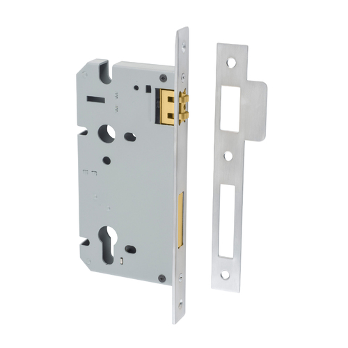 Iver Euro Roller Mortice Lock 60mm Brushed Chrome 6063