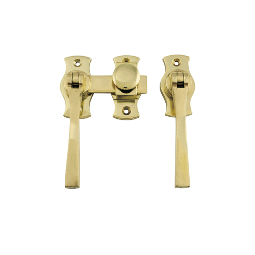 Restocking Soon: ETA Mid January - Tradco Square French Door Fastener Polished Brass 6460