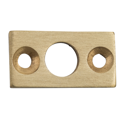 Tradco Barrel Bolt Flat Plate Keeper 7.5mm Satin Brass 6680