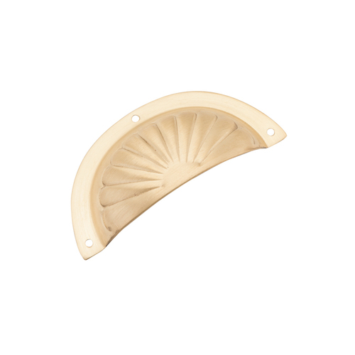 Restocking Soon: ETA Early April - Tradco Fluted Sheet Brass Drawer Pull Satin Brass 6710