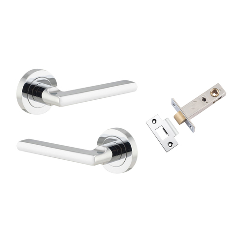 Iver Baltimore Door Lever Handle on Round Rose Passage Kit Polished Chrome 9214KPASS60