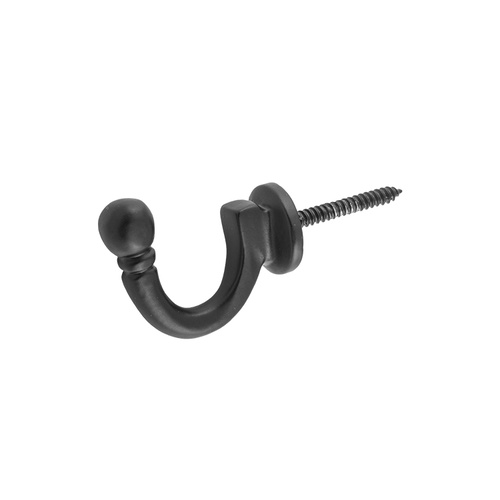 Tradco 9682 Curtain Single Hook Tie Back Matte Black 45mm