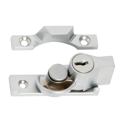 Restocking Soon: ETA Early December - Tradco Key Operated Narrow Locking Sash Fastener 17mm Satin Chrome TD1624