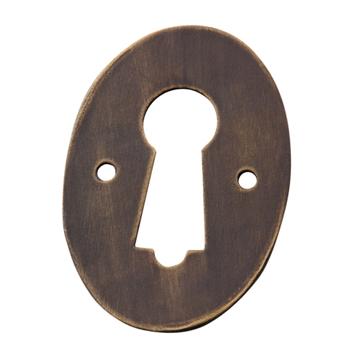 Tradco Pressed Escutcheon 44x30mm Antique Brass TD2209