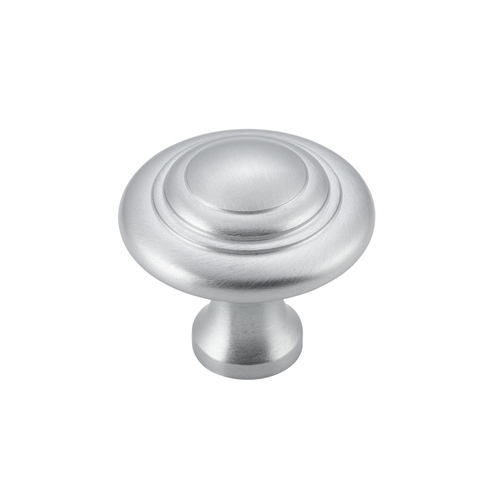 Tradco Domed Cupboard Cabinet Knob 32mm Solid Brass Satin Chrome TD3057