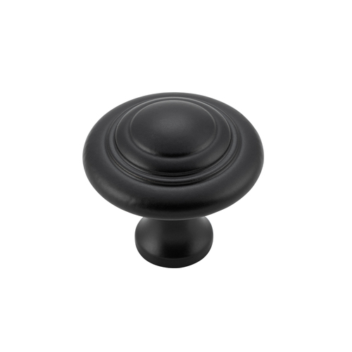 Tradco Domed Cupboard Cabinet Knob 32mm Solid Brass Matt Black TD9688